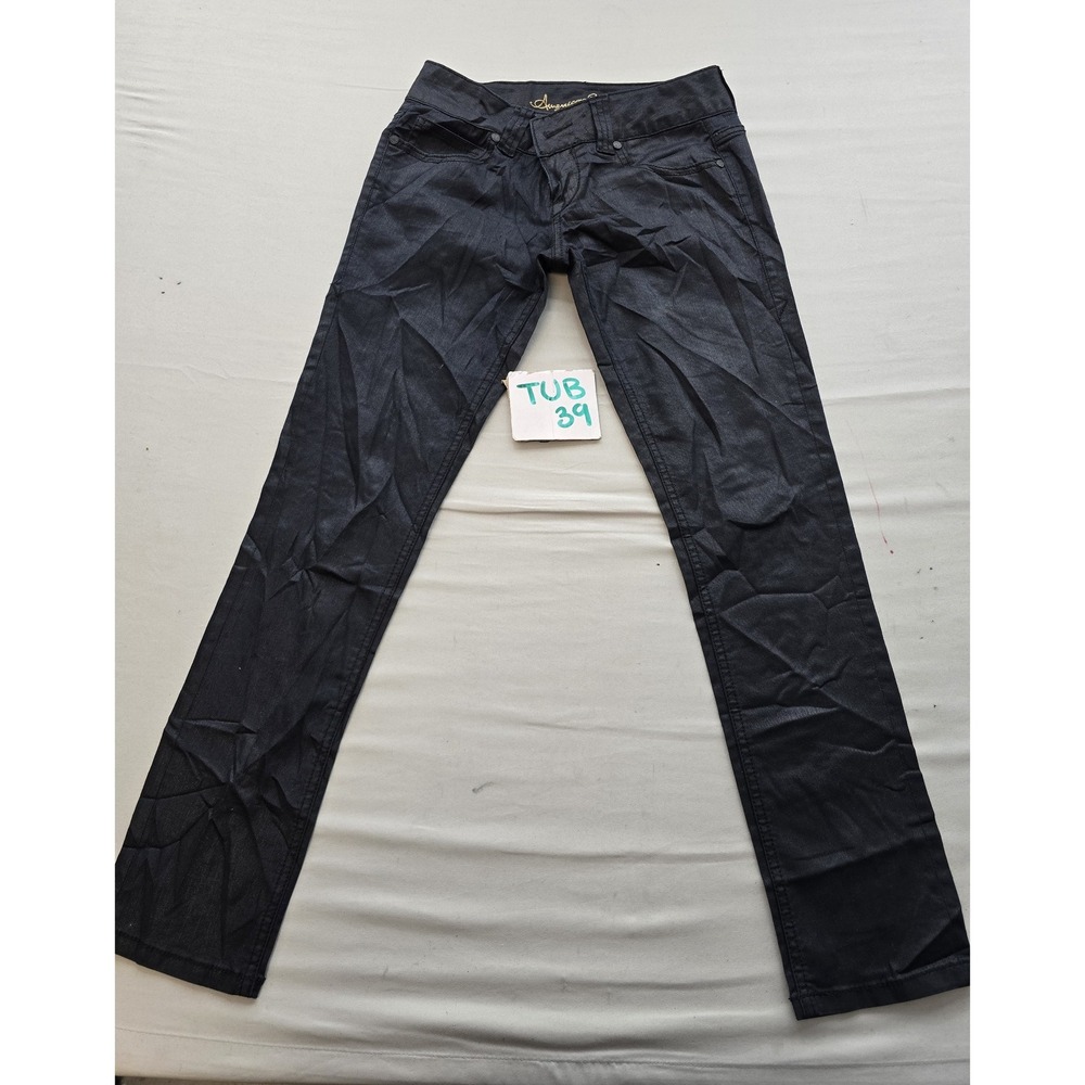 American Rag Cie Womens Black Skinny Jeans Low Rise Stretch Size 1 Short Sleek